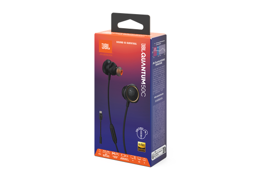 JBL Quantum 50C - Black - Wired in-ear gaming headset with USB-C adapter - Detailshot 15